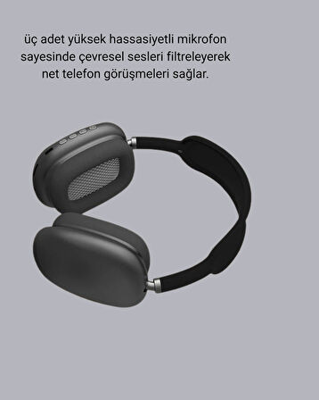 Bluetooth 5.0 Kulak Üstü Kulaklık – Gürültü Engelleme, Uzamsal Ses, Hızlı Şarj