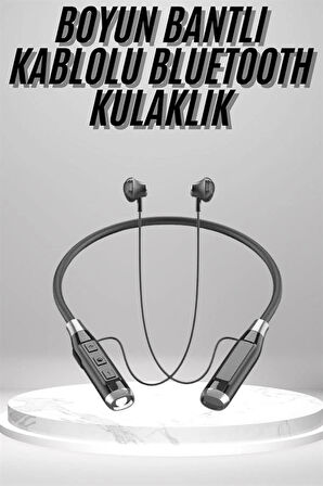 Boyun Bantlı Kulak İçi Kablolu Yüksek Ses Kaliteli Bluetooth Kulaklık