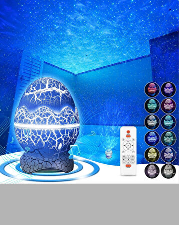 Yıldızlı Gökyüzü Dinozor Yumurta Projektör –  Ayarlanabilir Parlaklık ve Hız