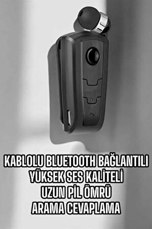 Makaralı Bluetooth Kulaklık Kulak İçi Android iOS Uyumlu Titreşimli