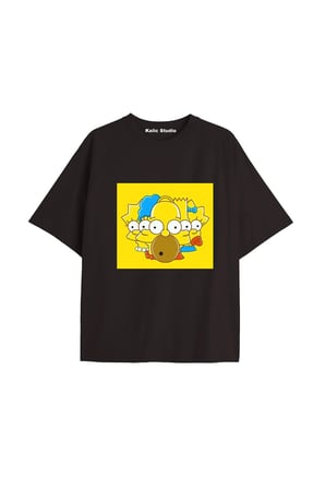 Y2k vintage Simpson Baskılı Sİyah T-shirt KOD 293