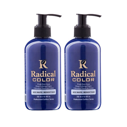 Radical Color NEW 25/Midnightblue Amonyaksız Su Bazlı Saç Boyası 250 ML 2 Adet Gece Mavisi