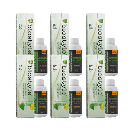 Biostyle Bitki Özlü Argan ve Keratin 8.2 Bej Açık Kumral 6 Adet 60 ML Saç Boyası +6 Ad 90 ML Oksidan
