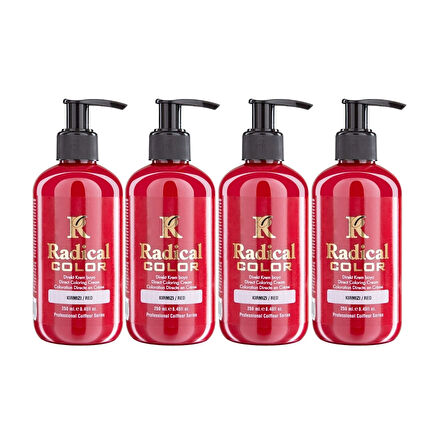Radical Color NEW 25/Red Amonyaksız Su Bazlı Saç Boyası 250 ML 4 Adet Kırmızı