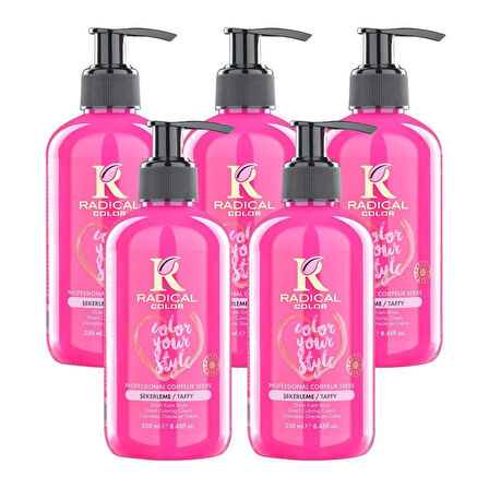 Radical Color NEW 25/Taffy Amonyaksız Su Bazlı Saç Boyası 250 ML 5 Adet Şekerleme