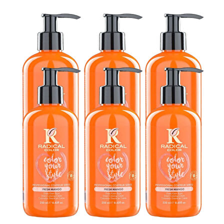 Radical Color NEW 25/Freshmango Amonyaksız Su Bazlı Saç Boyası 250 ML 6 Adet Mango
