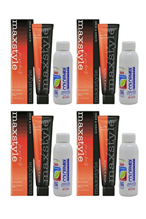 Maxstyle SPS638 Argan ve Keratin 2025/04.65 Yakut Kızılı 60 Ml 4 Adet Saç Boyası + 4 Adet 90 Ml Oksidan