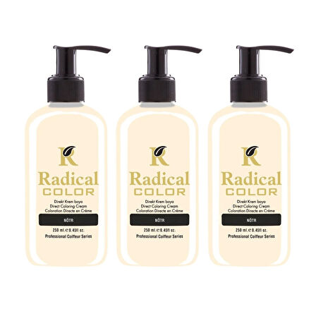 Radical Color NEW 25/Mixerizer Amonyaksız Su Bazlı Saç Boyası 250 ML 3 Adet Pastel Nötr