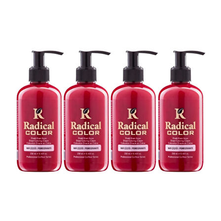 Radical Color NEW 25/Pomegranate Amonyaksız Su Bazlı Saç Boyası 250 ML 4 Adet Nar Çiçeği