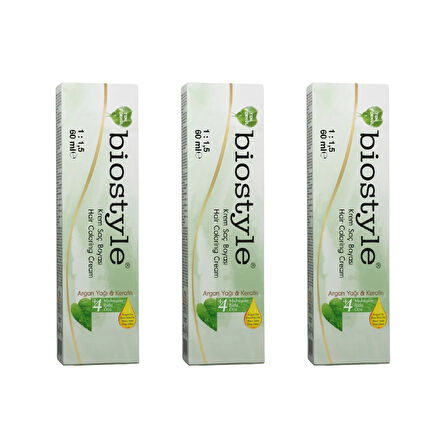 Biostyle Bitki Özlü Argan ve Keratin 5.1 Açık Küllü Kahve 3 Adet 60 ML Saç Boyası Oksidansız