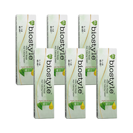 Biostyle Bitki Özlü Argan ve Keratin 5.1 Açık Küllü Kahve 6 Adet 60 ML Saç Boyası Oksidansız