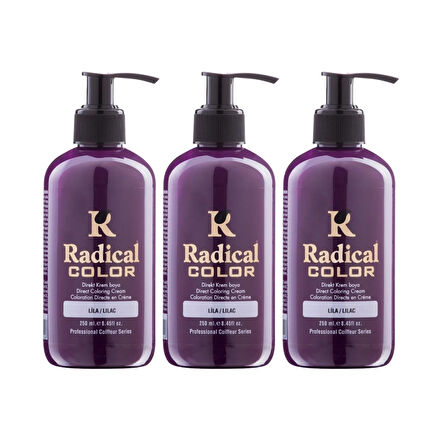 Radical Color NEW 25/Lilac Amonyaksız Su Bazlı Saç Boyası 250 ML 3 Adet Lila