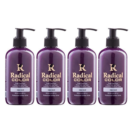 Radical Color NEW 25/Lilac Amonyaksız Su Bazlı Saç Boyası 250 ML 4 Adet Lila