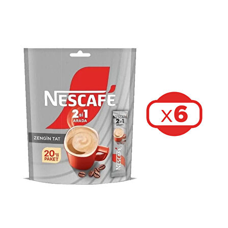 Nescafe 2 si 1 Arada 10 gr 20 li Paket x 6 Adet