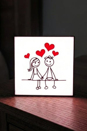 Sevgililer Tasarımlı Hediyelik Dekoratif Aydınlatma (20x20cm)