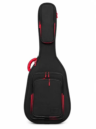PROFESYONEL GİGBAG KALIN KLASİK GİTAR KILIFI-ÇANTASI - SİYAH - KIRMIZI 1900 DENYE LÜX KUMAŞ - %100 SU GEÇİRMEZ