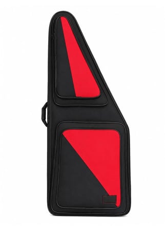Profesyonel Kanun Kılıfı Siyah/Kırmızı Kaliteli Kumaş Üçgen 4 Cepli – %100 Su Geçirmez – 3 mm EVA + 1 cm Polietilen Köpük Destekli – Darbeye Dayanıklı