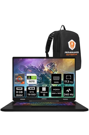 Crosshair A17 HX R7 8840HX 8GB 4TB+4TB SSD RTX5070/8GB 115W 17" QHD+ 240Hz W11P Gaming D8WGKG