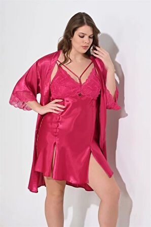 Litae 2li Vişne Sabahlık Takımı Bigsize 6212