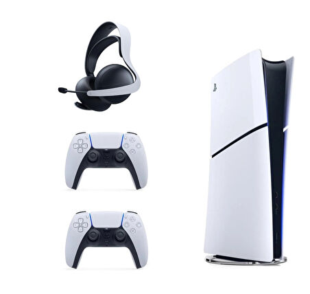 Sony Playstation 5 Slim İthalatçı Garantili + 2.  Beyaz Dualsense + Pulse 3D Kablosuz Kulaklık
