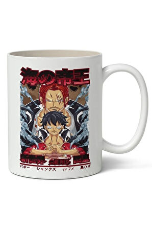 One Piece Anime Temalı Beyaz Kupa Bardak Sevgiliye Arkadaşa Hediye