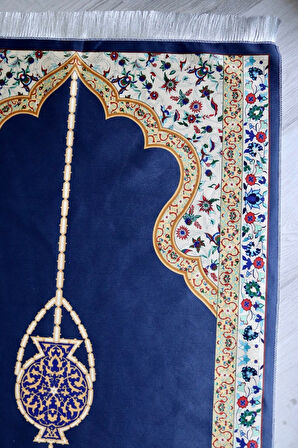 Pratik Ve Taşınabilir Ipek Dokulu Keseli Seccade Mihrap Desenli S10017