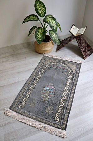 Çeyizlik Astarlı Lüks Seccade Hediyelik S1019 Siyah