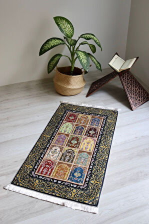 Keseli Ipek Dokulu Seccade S1001 Mavi