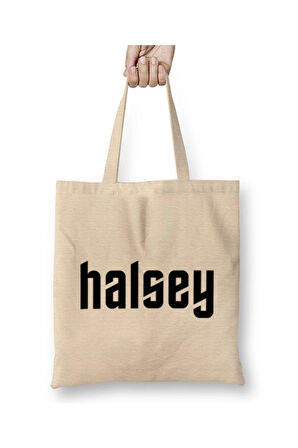 Halsey Beyaz Bez Çanta Uzun Saplı Alışveriş Çantası Plaj Çantası