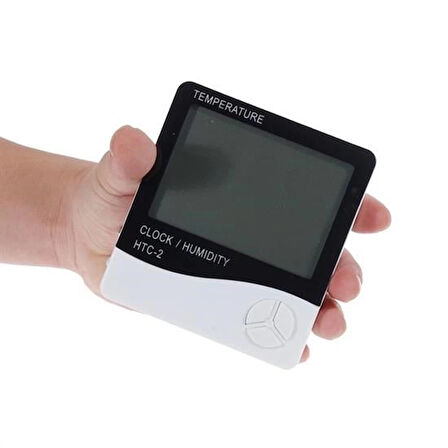 İpek Yıldızı® İç ve Dış Ortam Sıcaklığını Ölçebilen LCD Ekran Saat Göstergeli Alarmlı Nem Ölçer Termometre