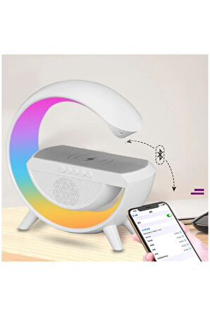  Akıllı Gece Lambası Speaker Bluetooth Hoparlör Kablosuz Şarj Rgb Masa Lambası Yatak Odası Dekor