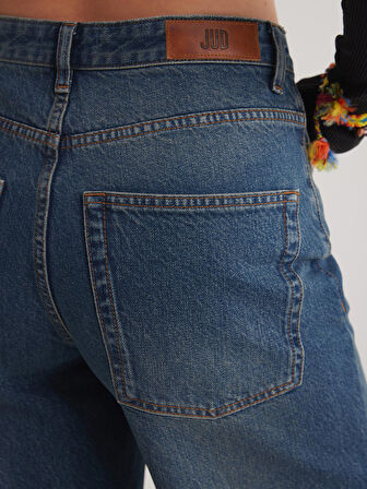 Debra 348 NORMAL BEL TİNT MAVİ BAGGY JEANS KADIN