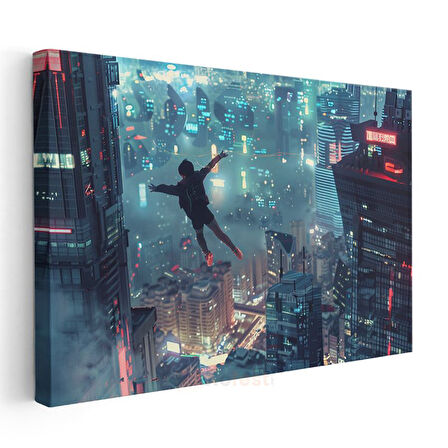Gökdelen Atlayışı - Mavi Sis Anime Kanvas Tablo