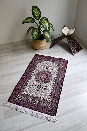 Osmanlı Desen Astarlı Lüks Seccade S1018 Krem