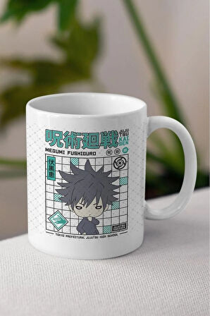 Megumi Fushiguro Anime Temalı Beyaz Kupa Bardak Sevgiliye Arkadaşa Hediye