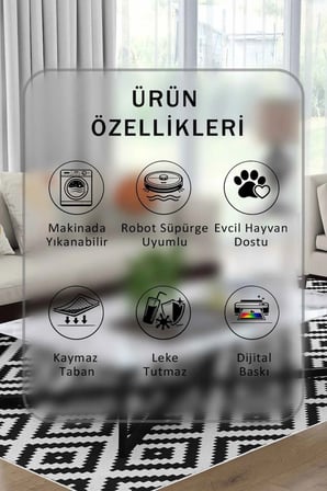 Yıkanabilir Kaymaz Taban Dijital Baskılı Halı ve Yolluk – Leke Tutmaz Salon & Mutfak Halısı