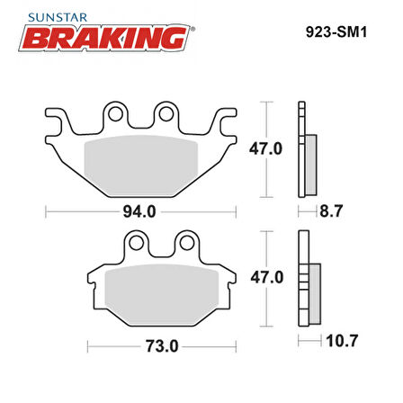 YARI METALİK FREN BALATASI / YAMAHA / YZF R125 / 125cc / ARKA  / 2008-2009-2010-2011-2012-2013-2014-2015-2016-2017-2018-2019-2020