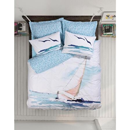 Cotton Box Maritime Nevresim Takımı Çift Kişilik Sail Mavi