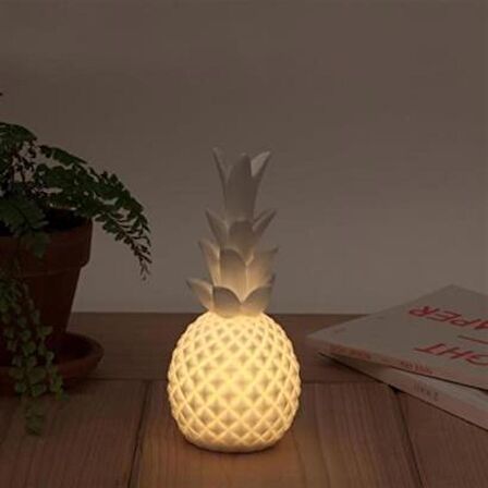 Periboia Ananas Şeklinde Desenli Büyük Boy Pilli Masa ve Gece Lambası