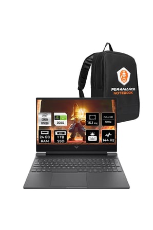 Victus 16 i5 14450HX 24GB 1TB SSD RTX4050/6GB 16.1" FHD 144Hz FDOS Gaming Laptop & PER4 Çanta