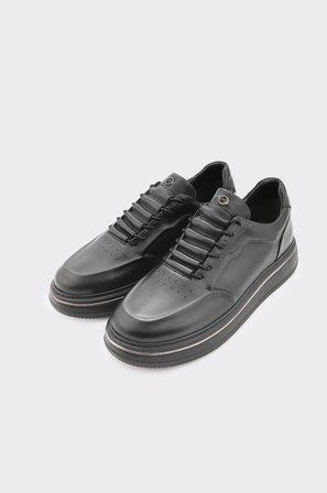 Hakiki Deri Lastik Bağcıklı Erkek Sneaker