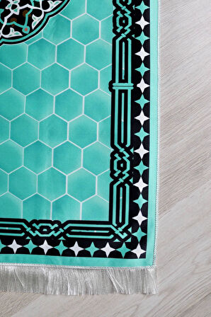 Keseli Ipek Dokulu Seccade S1001 Mavi