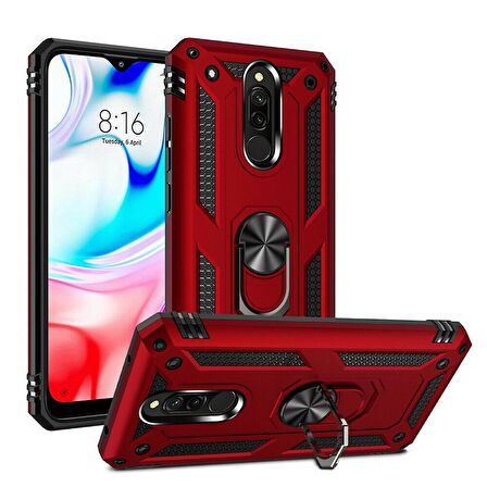 Gpack Xiaomi Redmi 8a Kılıf Vega Standlı Yüzüklü Mıknatıslı