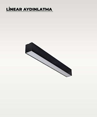 120 cm Siyah Metal Kasa Lineer Aydınlatma 4000K (Gün Işığı)