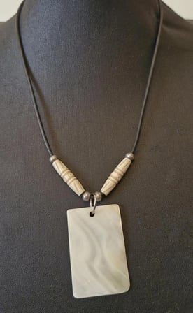Sedef Ve Kemik Kolye, El Yapımı, Hediyelik, Beyaz Şık Kolye , Moli Tasarım , 