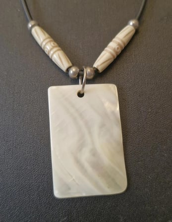Sedef Ve Kemik Kolye, El Yapımı, Hediyelik, Beyaz Şık Kolye , Moli Tasarım , 