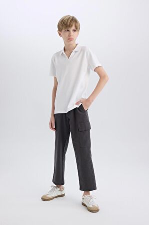 Erkek Çocuk Standart Paça Keten Karışımlı Pantolon