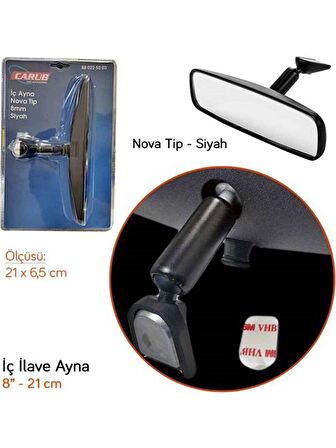 Ayna Iç Nova Tip 8mm Ilave Siyah