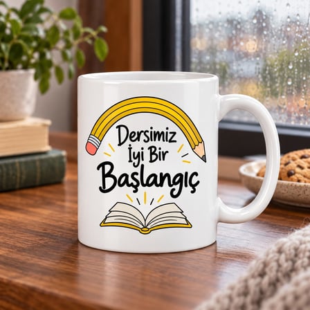 Dersimiz İyi Bir Başlangıç Tasarımlı Porselen Kupa - MODEL 579