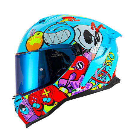 Sway Kapalı Kask Sw 867 Gamer Mavi